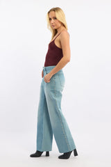 Denim Grommet Low Rise Baggy Jeans