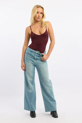 Denim Grommet Low Rise Baggy Jeans