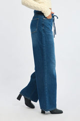 Denim Baggy Jeans Low Rise Belted