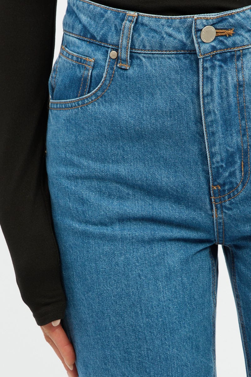 Denim Straight Jeans Cropped