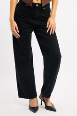 Black Straight Jeans Cropped