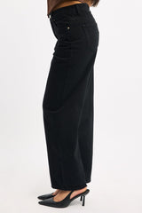 Black Straight Jeans Cropped