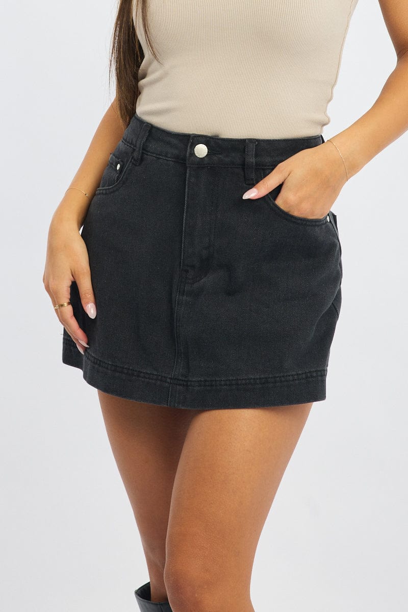 Grey Skorts High Rise