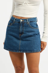 Denim Skorts High Rise