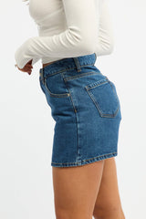 Denim Skorts High Rise