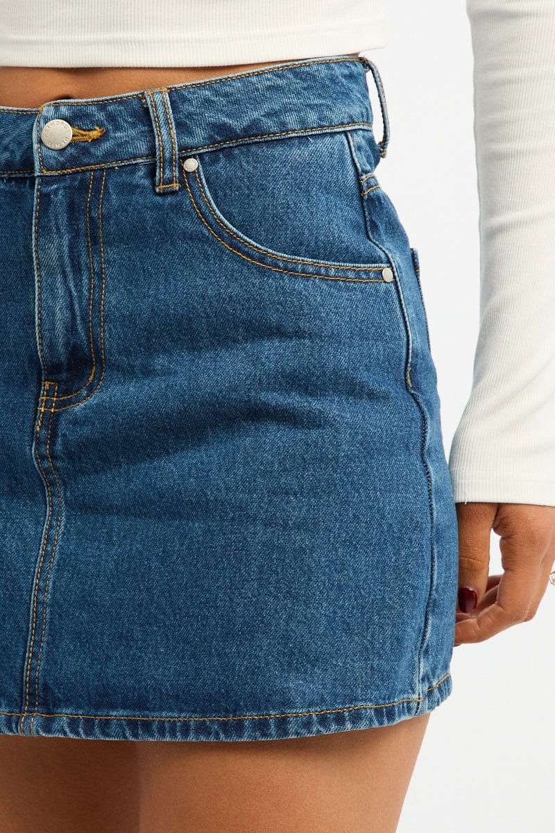 Denim Skorts High Rise