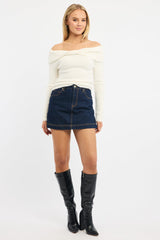 Denim Skorts Skirt High Rise