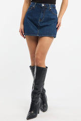 Denim Skorts High Rise