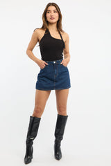 Denim Skorts High Rise