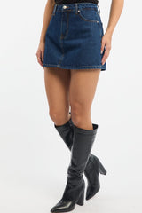 Denim Skorts High Rise