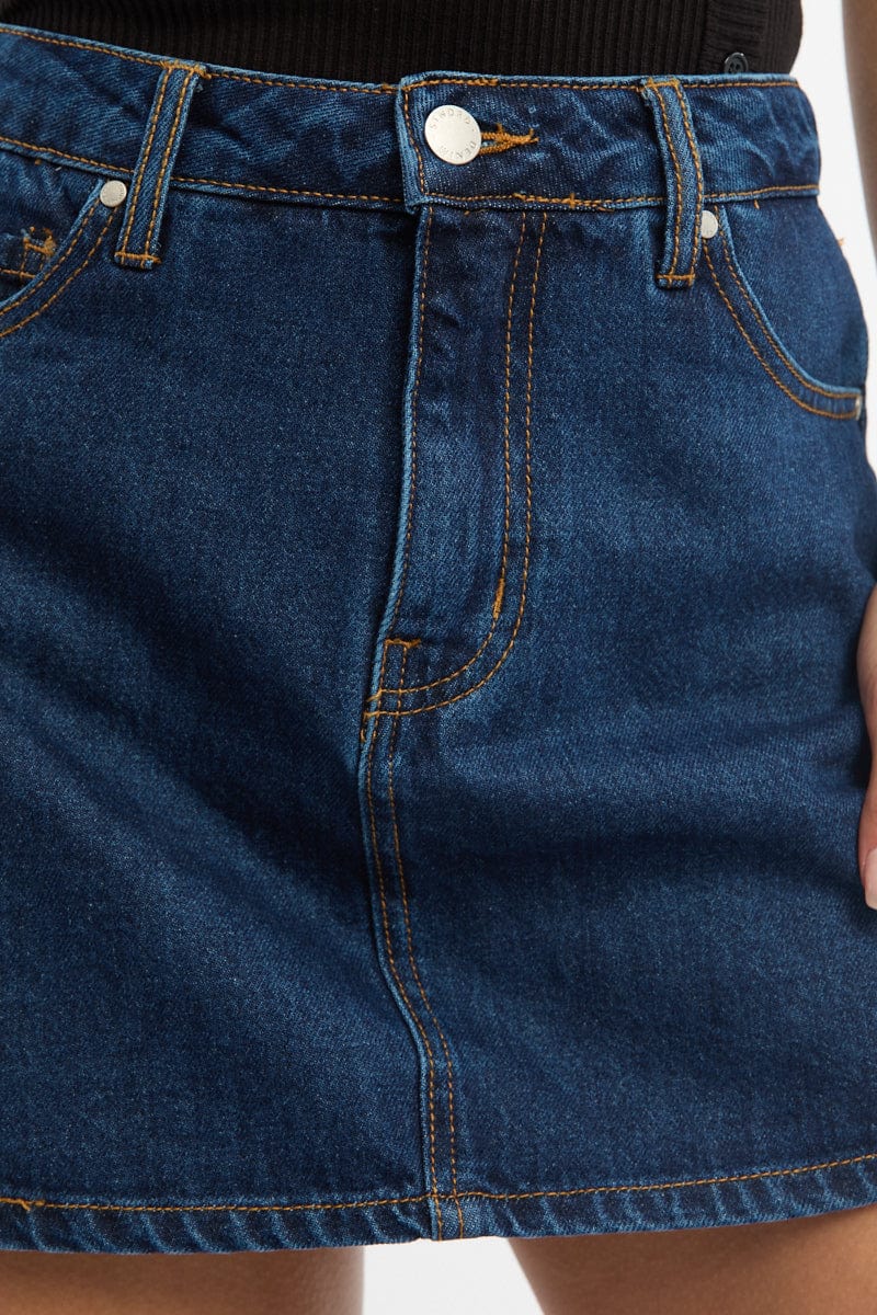 Denim Skorts High Rise