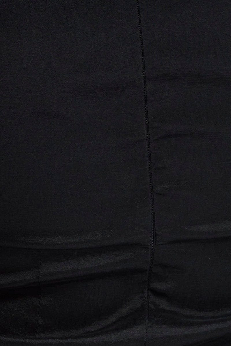 Black Statement Puff Sleeve Wrap Dress