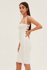 White Sequin Bodycon Party Dress