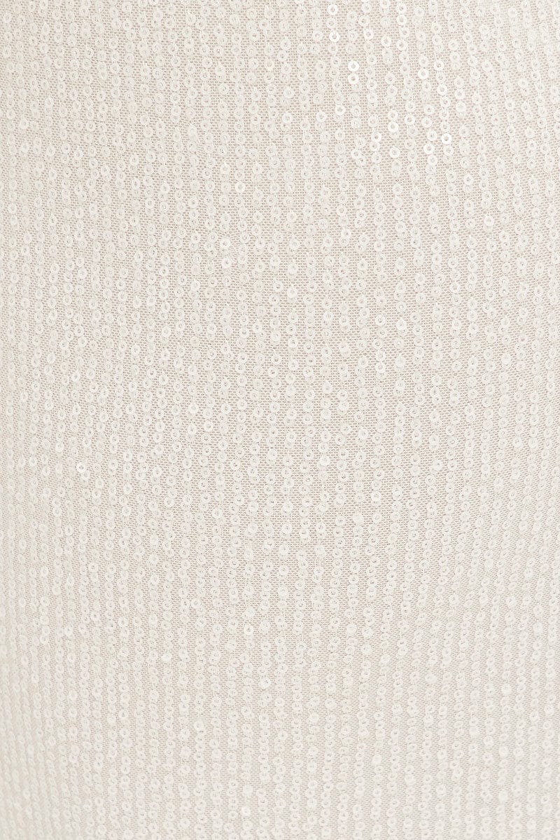 White Sequin Bodycon Party Dress