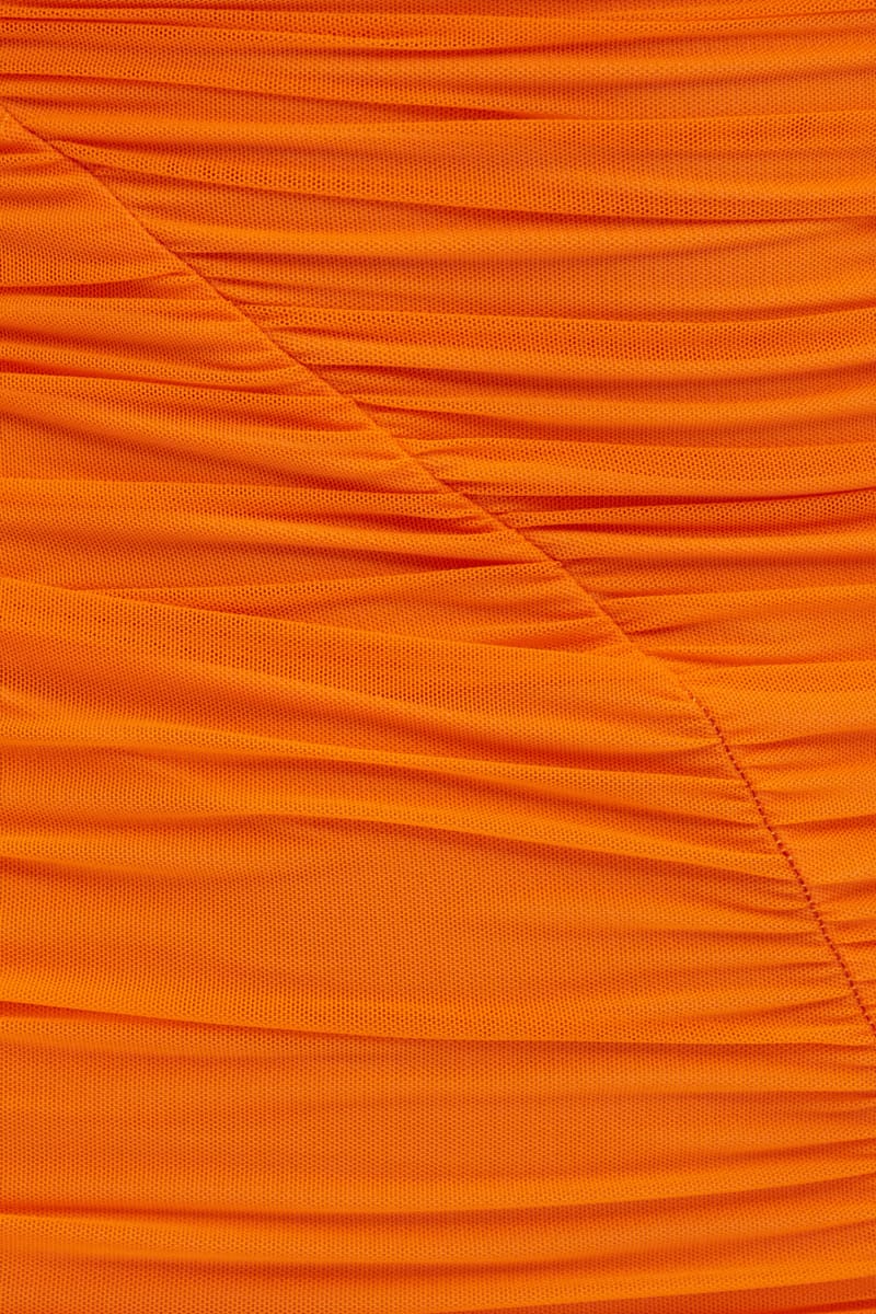 Orange One Shoulder Bodycon Mini Dress