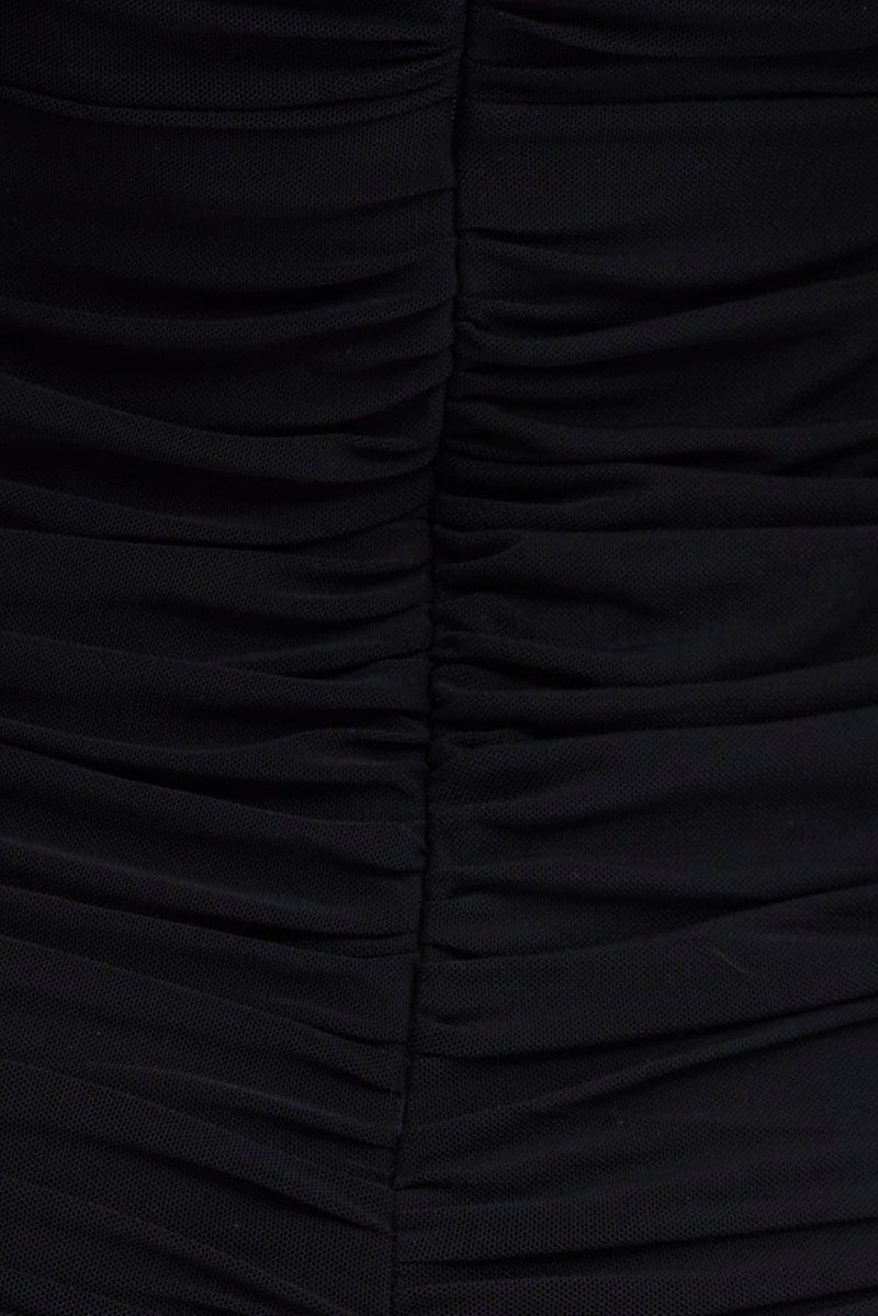 Black Bodycon Dress Long Sleeve Mesh Lace