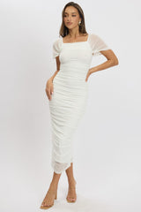 White Bodycon Dress Mesh