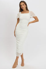 White Bodycon Dress Mesh