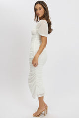 White Bodycon Dress Mesh