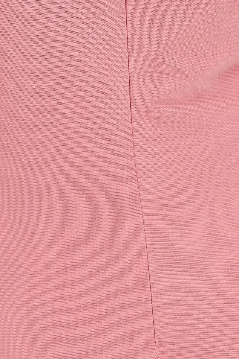 Pink Maxi Dress Sleeveless Gathering Bust Mesh