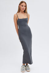 Grey Supersoft Bodycon Maxi Dress