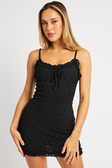 Black Bodycon Dress Singlet Lace Mini