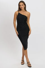 Black Bodycon Dress One Shoulder