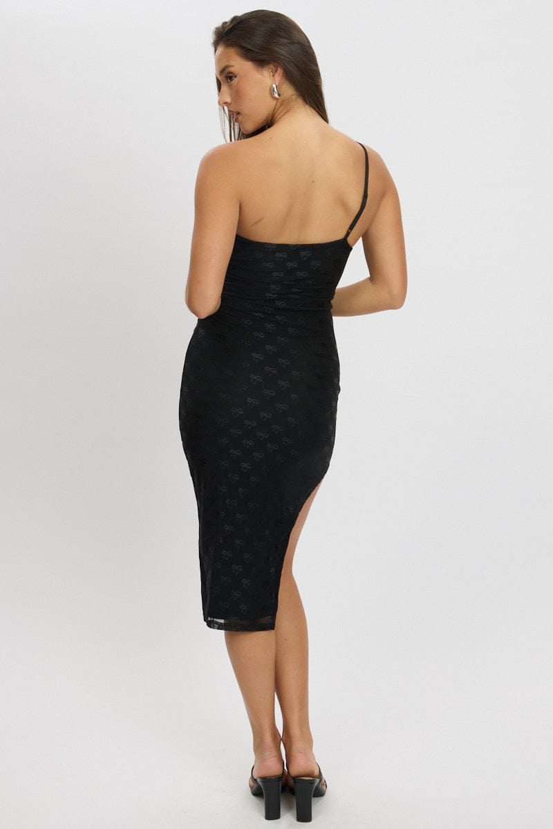 Black Bodycon Dress One Shoulder