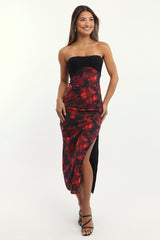 Multi Floral Bodycon Dress Mesh