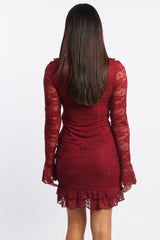 Red Bodycon Dress Mini Lace