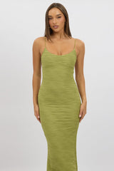 Green Bodycon Dress Sleeveless Midi