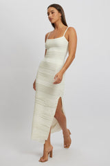 White Bodycon Dress Sleeveless Midi