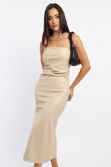 Beige Bodycon Dress Midi