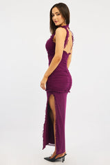 Purple Bodycon Dress Maxi