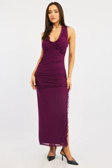 Purple Bodycon Dress Maxi
