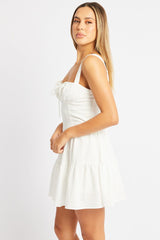 White Fit And Flare Dress Mini