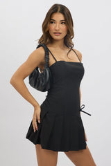 Black Pleated Mini Dress