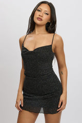 Metallic Mini Dress Metallic Backless
