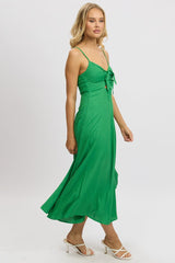 Green Maxi Dress Tie Detail Strappy