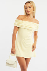 Yellow Asymmetric Mini Dress