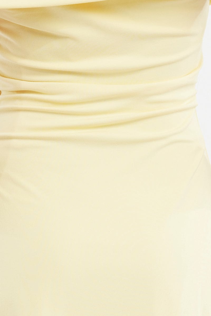 Yellow Asymmetric Mini Dress