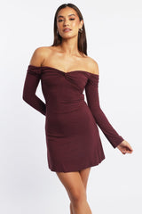 Red Off Shoulder Mini Dress