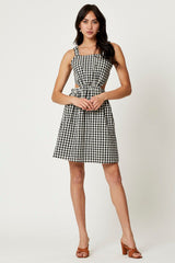 Check Mini Dress Sleeveless Evening