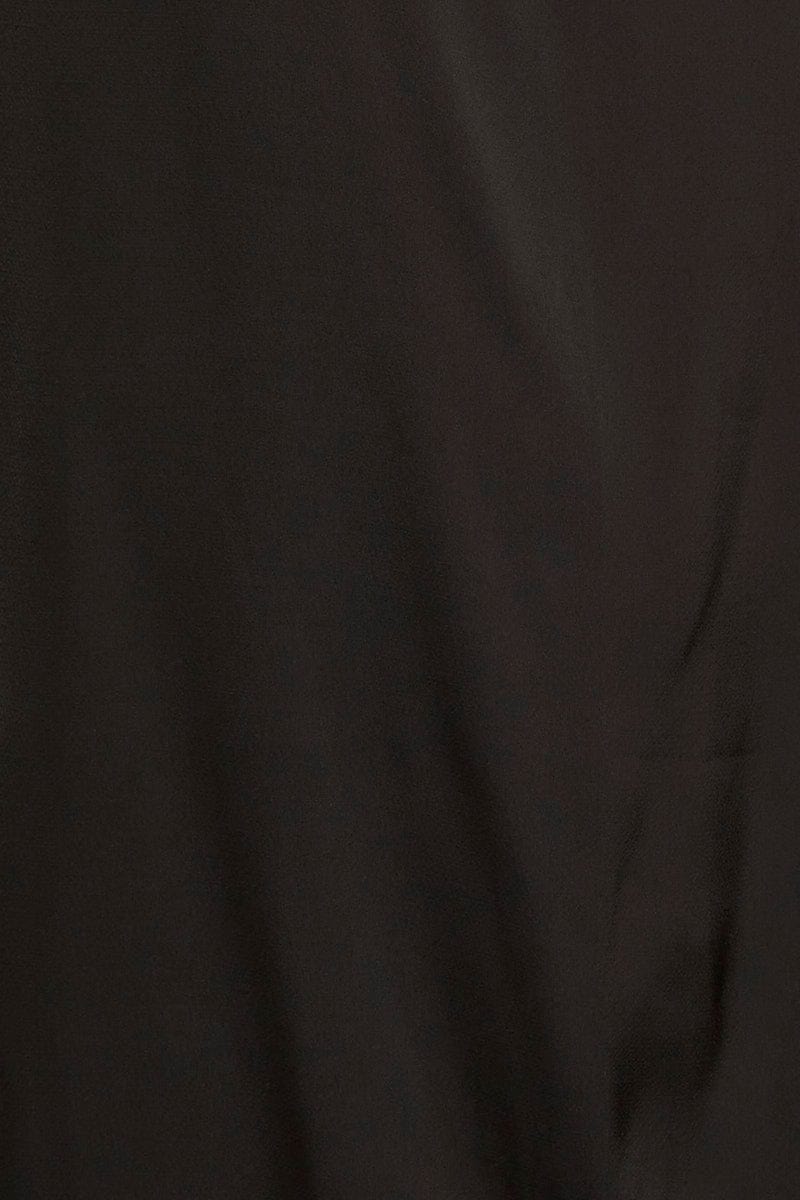 Black Midi Dress Cowl Neck Satin