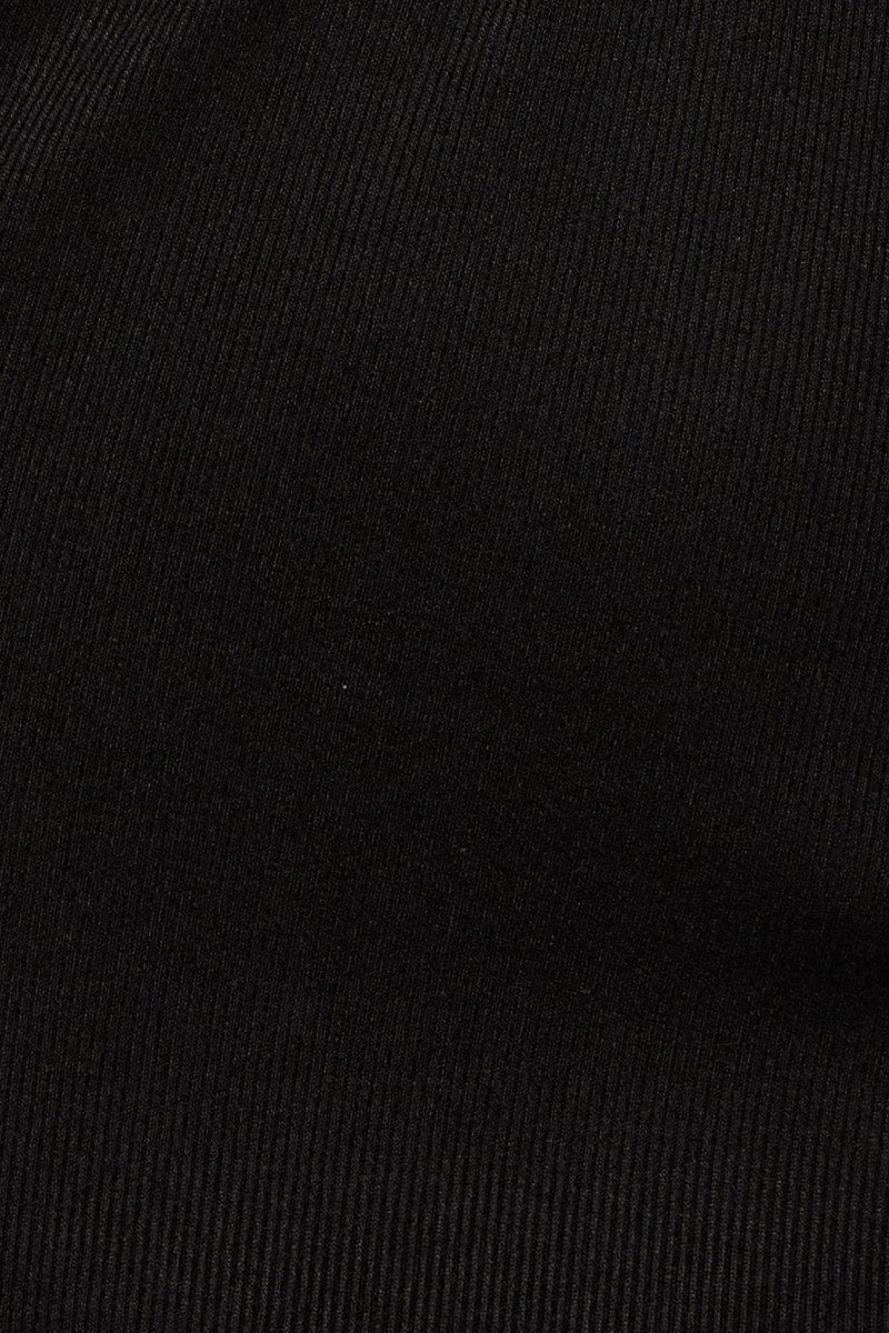 Black Midi Dress Ribbed Cut Out