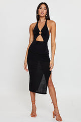 Black Midi Dress Slinky Jersey