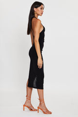 Black Midi Dress Slinky Jersey