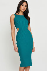 Green Knit Dress Midi