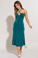 Green Midi Dress Keyhole