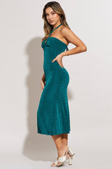 Green Midi Dress Keyhole